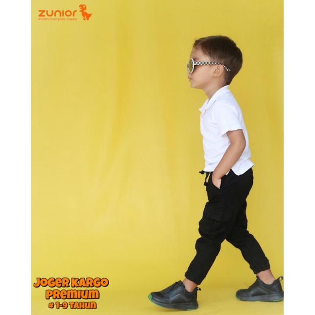 Celana Anak Jogger Cargo Zunior Premium Hitam