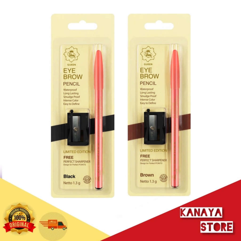 (BISA COD) Viva Queen Eyebrow Pencil ORIGINAL - Pensil Alis