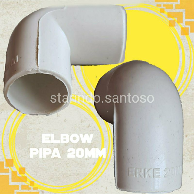 ELBOW PIPA 20 mm putih Erke pipa listrik