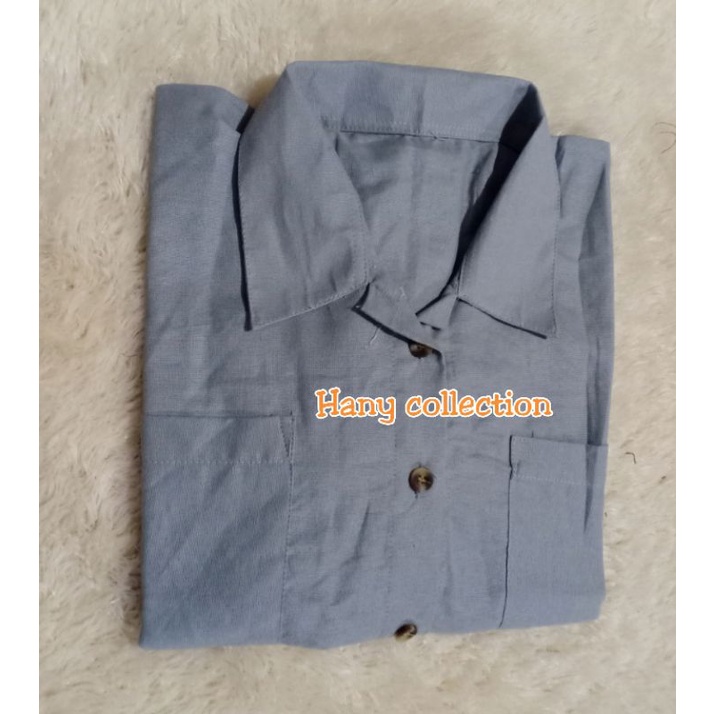 Kemeja Gita Rami Basic Shirt//Kemeja Crop kekinian//kemeja oversize terbaru-Gita Grey