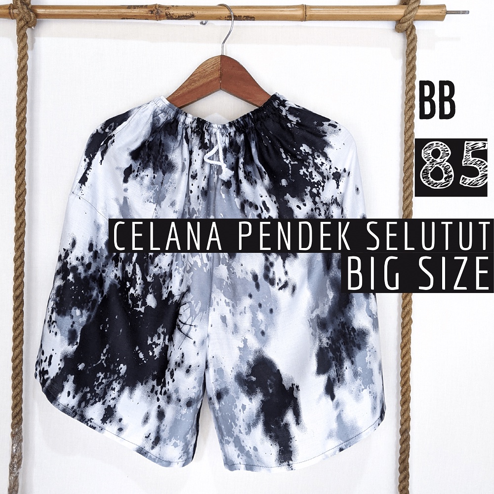 Celana Pendek Wanita Jumbo Santai Selutut Rayon BB 85kg