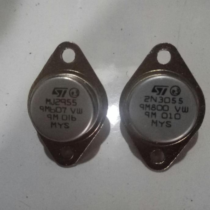 1 SET MJ 2955 - MJ 3055 ST MJ2955 MJ3055 2N2955 2N 3055 TR TRANSISTOR sincer02 Berkualitas