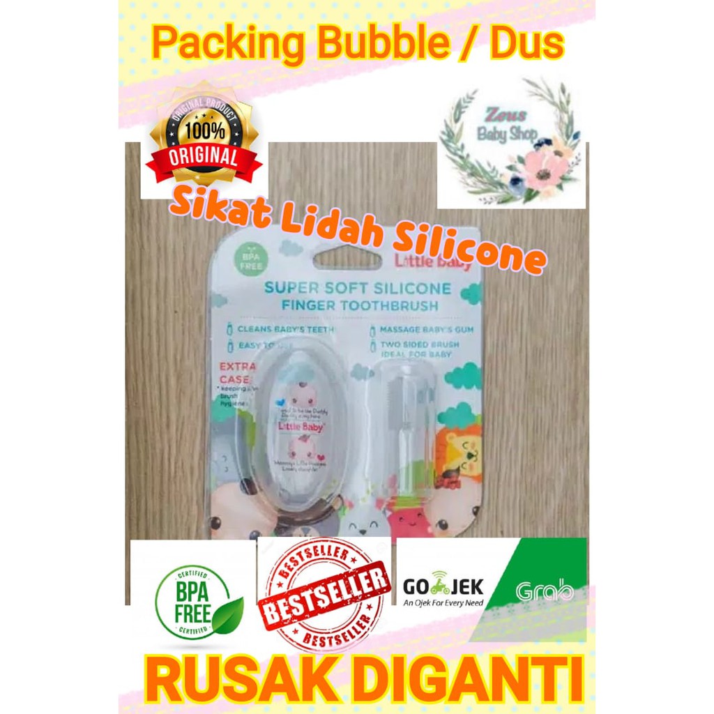 Little Baby Sikat lidah bayi finger toothbrush silicone ZEUS