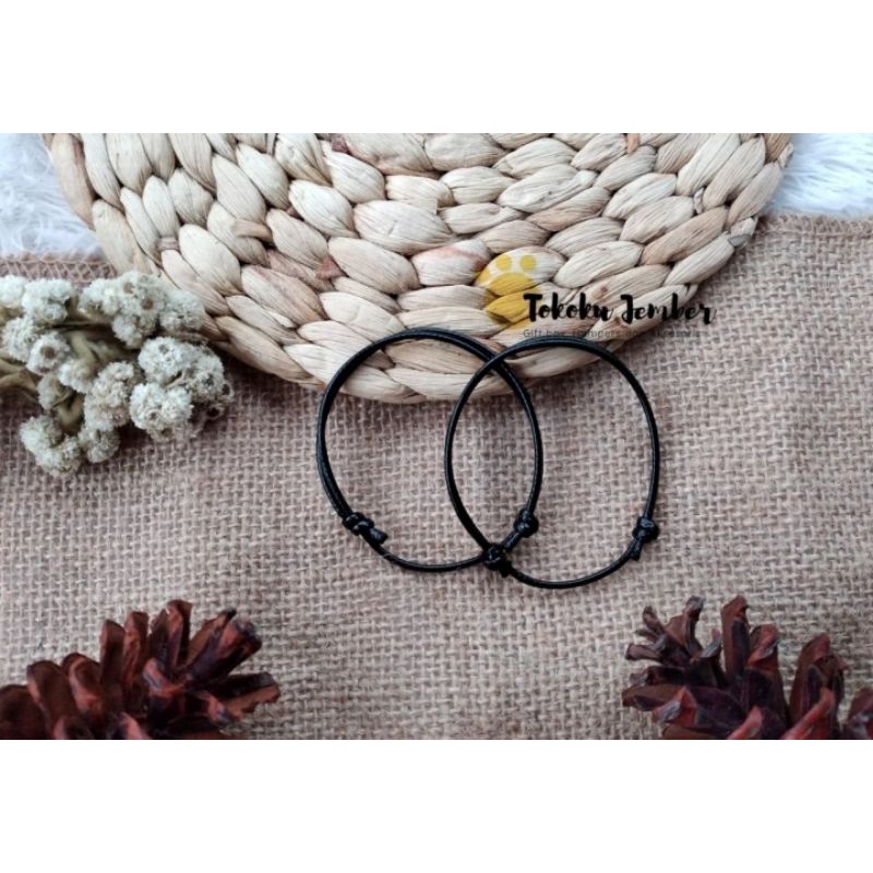 GELANG HITAM POLOS / GELANG TALI POLOS / GELANG TALI KOREA / GELANG COWOK / GELANG CEWEK / GELANG PR