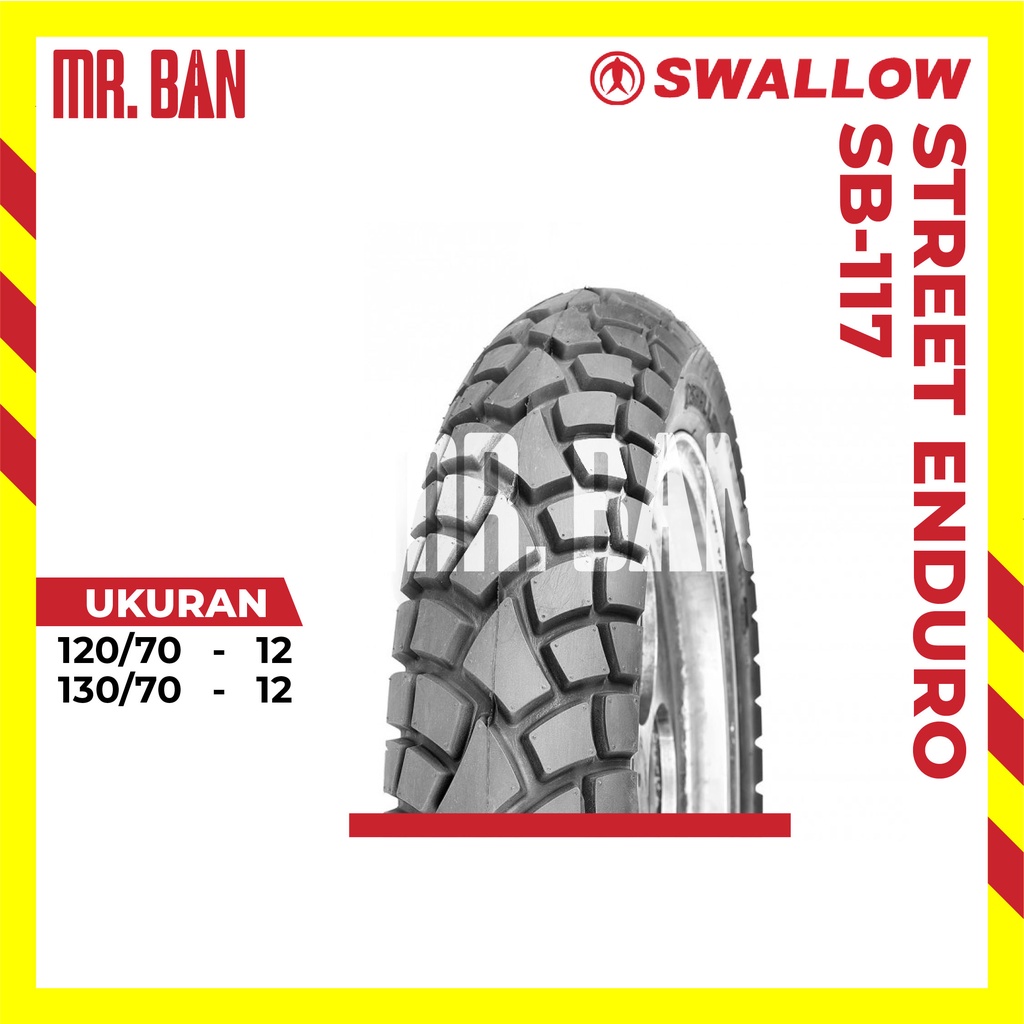 Ban Motor VESPA RING 12 STREET ENDURO SB-117 Swallow Tubeless 120/70-12
