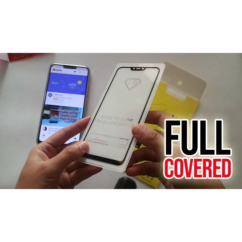 Anti Gores Kaca Tempered Glass Full Layar Coverage Full Lem Oppo A72