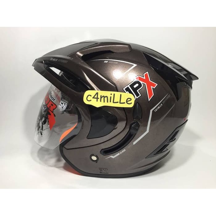 Helm JPX Double Visor Gun Metal / abu abu