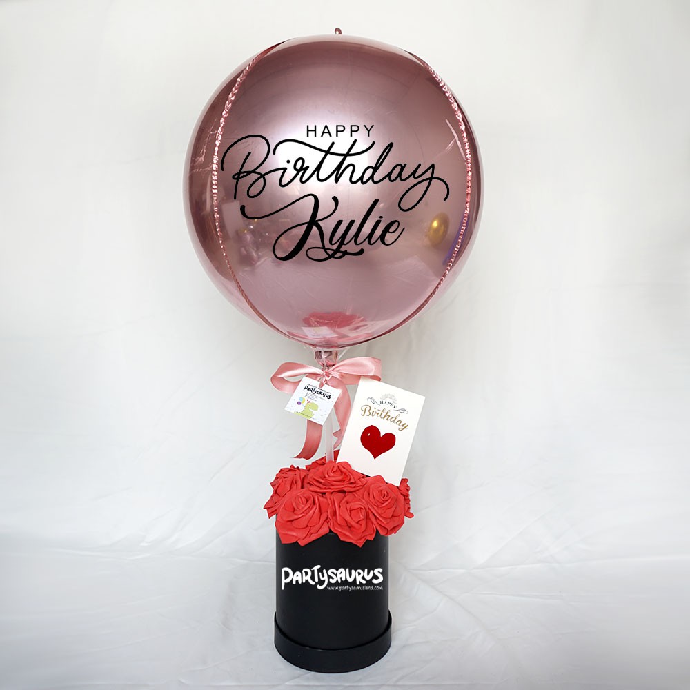 Rosegold Orbz Blossom Box (Kado Box Balon)