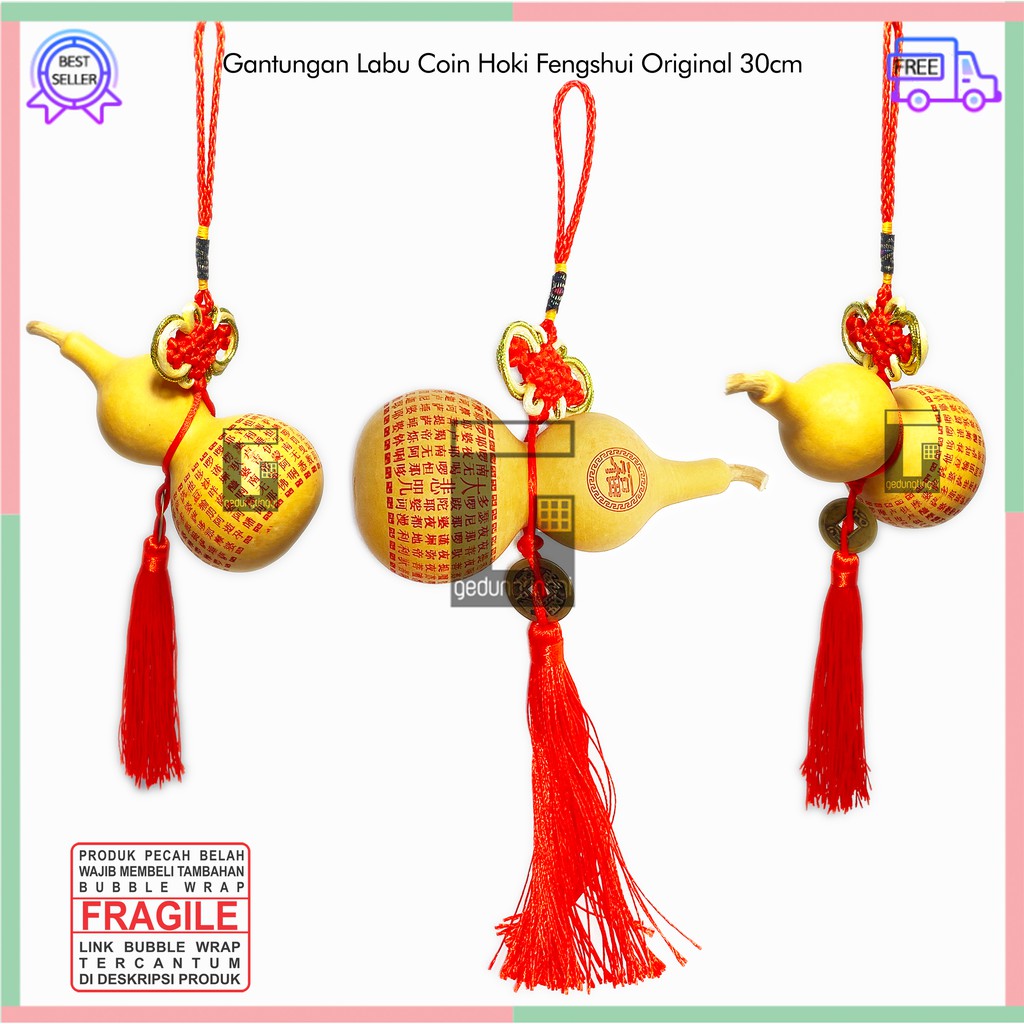 Gantungan Tassel Pajangan Hiasan Imlek Labu Holo Hulu Wu Lou Wulou Pumpkin Matra Mantra Hoki Fengshui Hongshui Rejeki Keberuntungan Nasib Baik Botol Bottle Gourd Kendi Cetakan Asli Original Mengusir Pengusir Roh Jahat Rumah Mobil Tioghoa Cina Murah