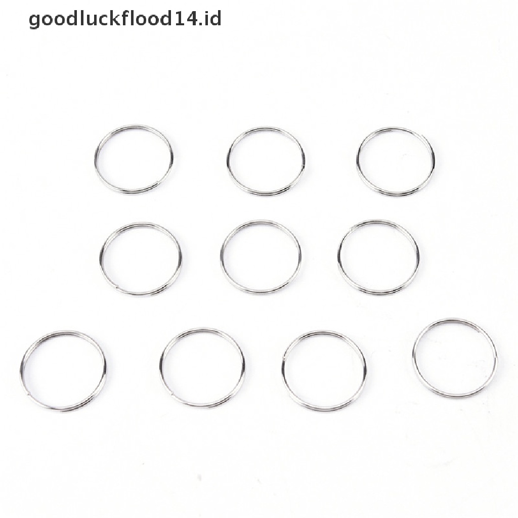 [OOID] 10pcs Steel Keyring Split Key Rings Nickel Hoop Ring Nickel Plated Steel Loop ID