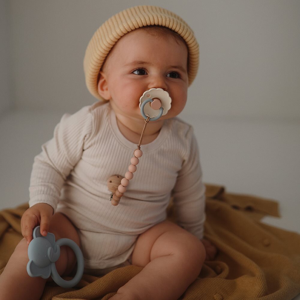 FRIGG Daisy Colourblock Latex Pacifier - Colorblock 1pc Friggs Matte Newborn Soother Empeng Paci Anak Bayi Baby Boho Neutral Dot Gigitan Natural Rubber Kompeng Made in Denmark