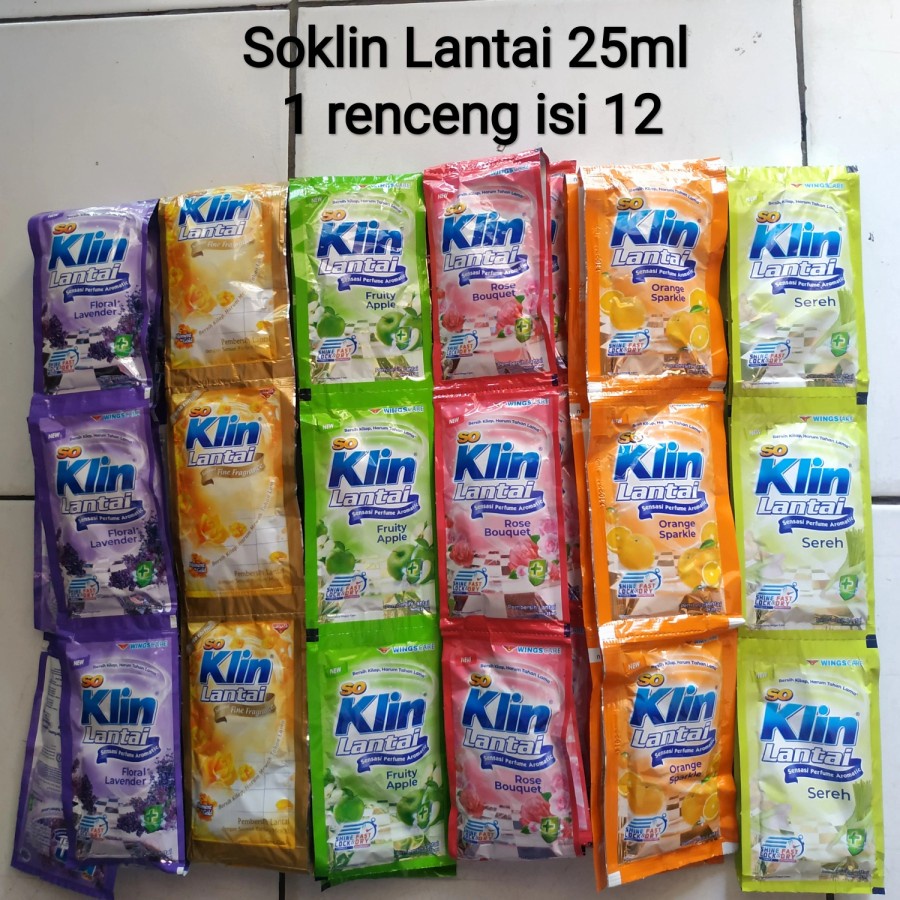 [30 pcs] Pewangi Downy dan So Klin Lantai Renceng 25g x 12 SACHET