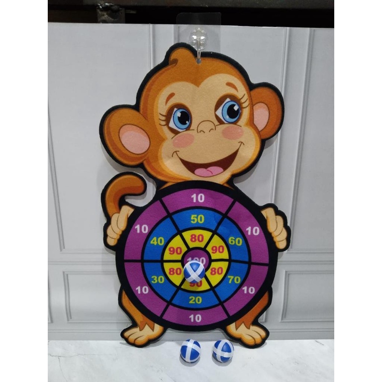 Mainan Anak Papan Dart Board Game Velcro Latihan Panah Dinding