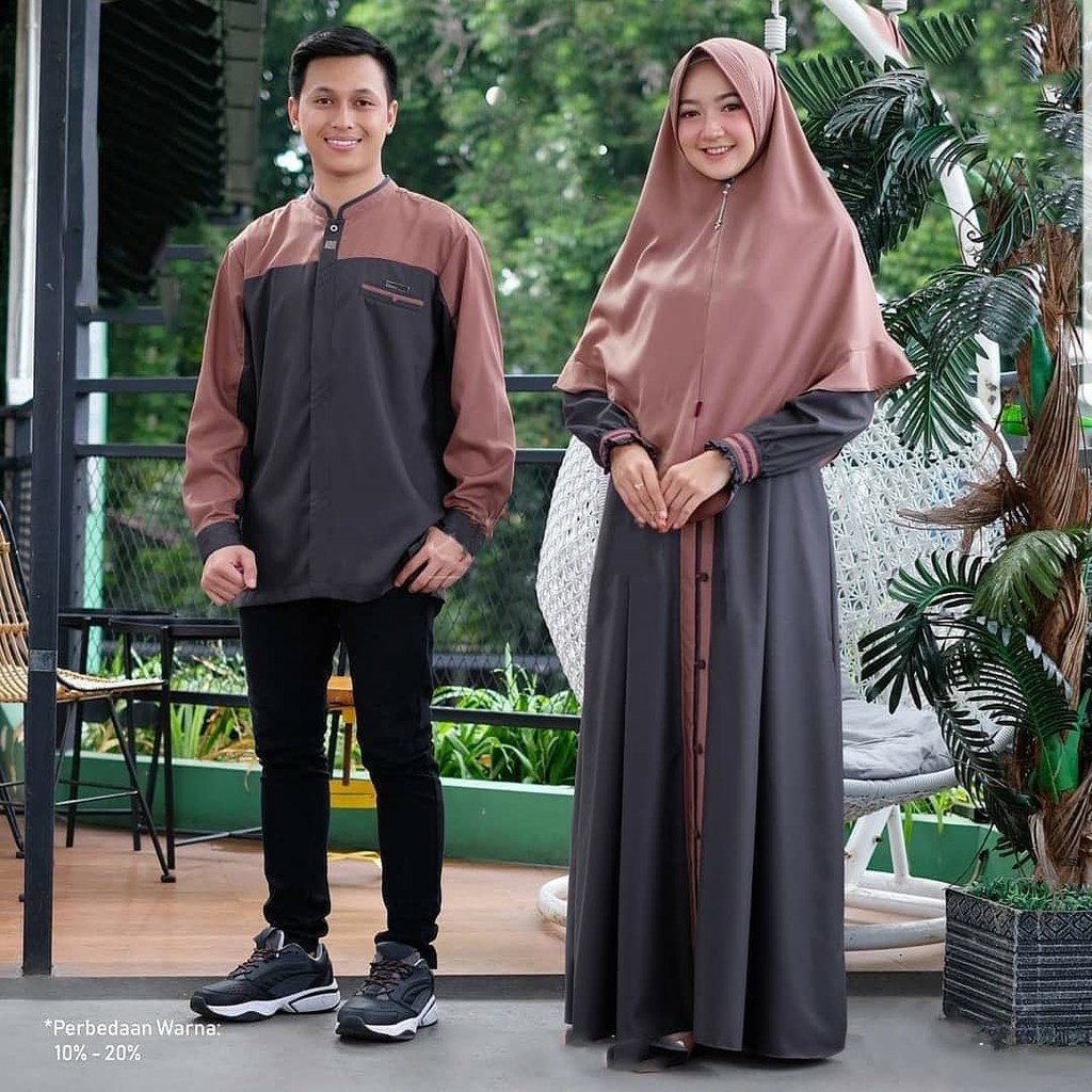 baju couple pasangan radhani set gamis couple keluarga kapelan suami istri kapel pacar lamaran lebaran kekinian terlaris terbaru 2022