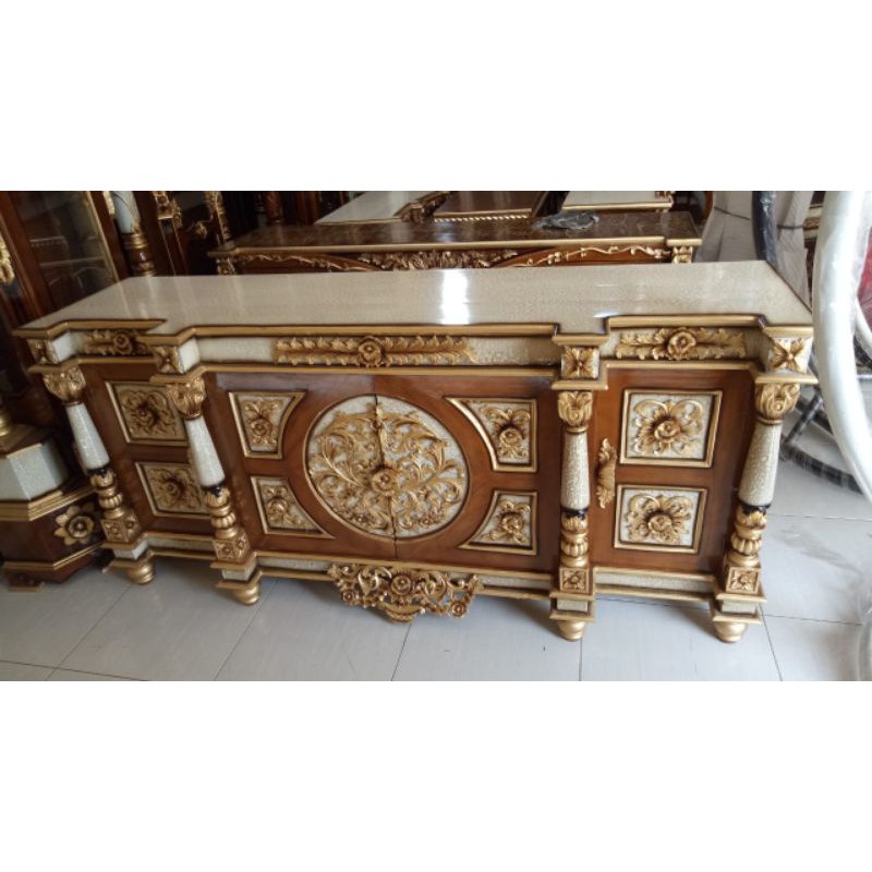 Bufet tv ukiran jepara - Bufet jati nusantara  Furniture jati Jepara
