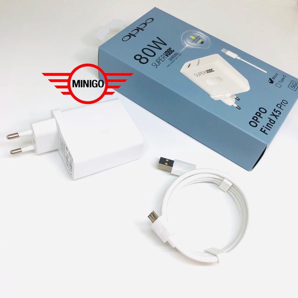 CHARGER CASAN TC CARGER OPPO Find X5 / 5Pro 80W SUPER VOOC FAST CHARGING OPPO MICRO DAN TYPE-C