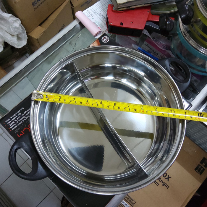 Maxim Panci Suki Pan 26cm Sekat 2 sisi Stainless Bahan Tebal