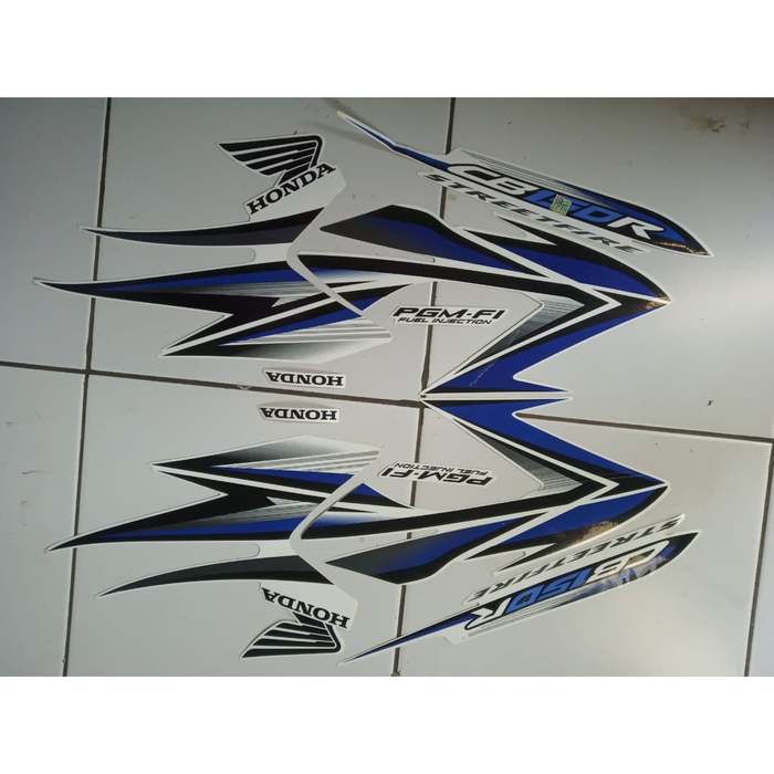 stiker striping CB150R streetfire putih biru