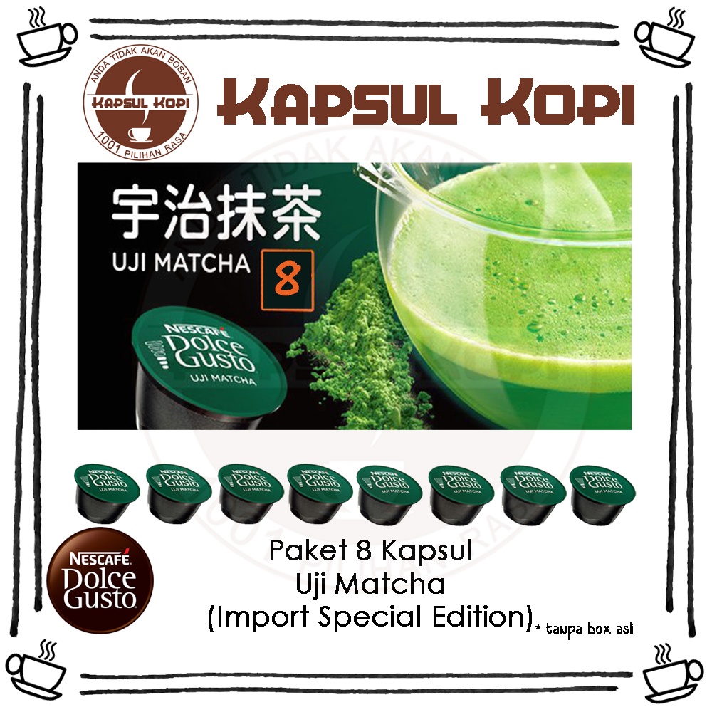 

Paket 8 Kapsul Uji Matcha Green Tea Kapsul Kopi Dolce Gusto Impor Coffee Capsule