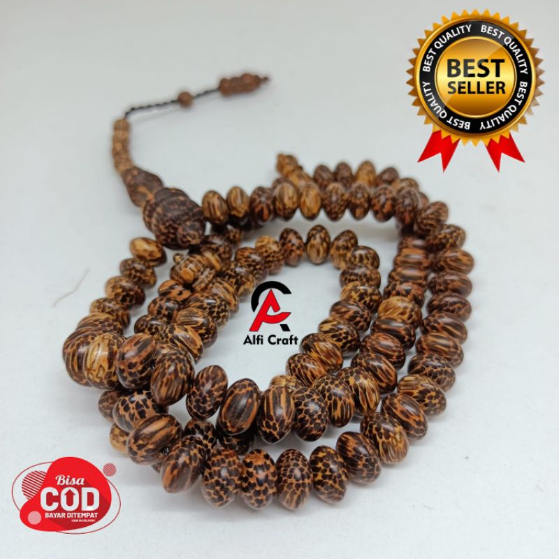 Tasbih Kayu liwung model Pipih