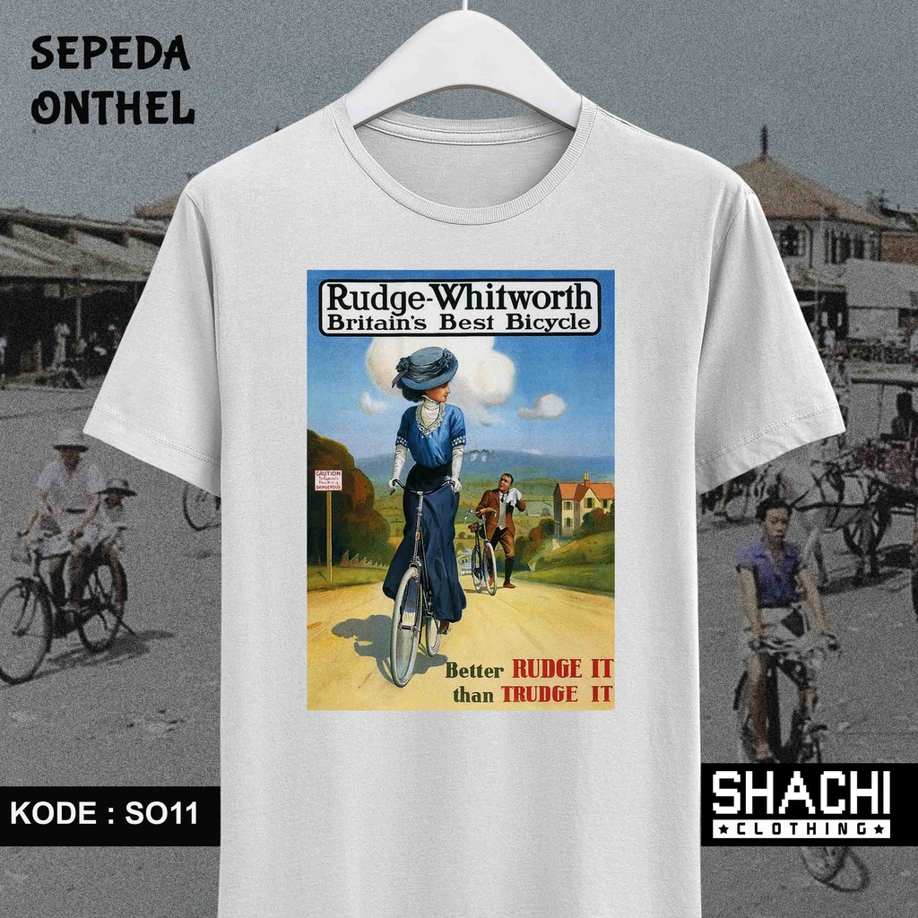 T Shirt Kaos Sepeda Onthel Ontel  - RUDGE - SO11 / 12 -  Premium Cotton Combed 24S