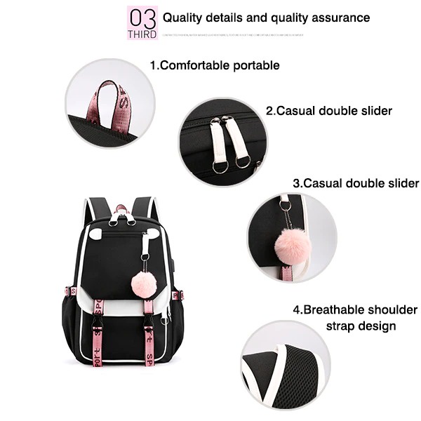 TAS RANSEL SEKOLAH GADIS REMAJA HARAJUKI /BEST SELLER BISA BAYAR DI TEMPAT / BACKPACK TERMURAH