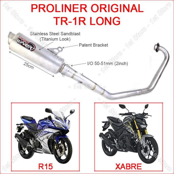 ProLiner TR1 Long R15 Xabre Knalpot Racing Original Pro Liner 150 cc