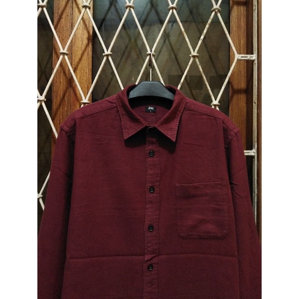 kemeja soft flannel uniqlo second original XL kemeja flanel polos casual pria murah terlaris