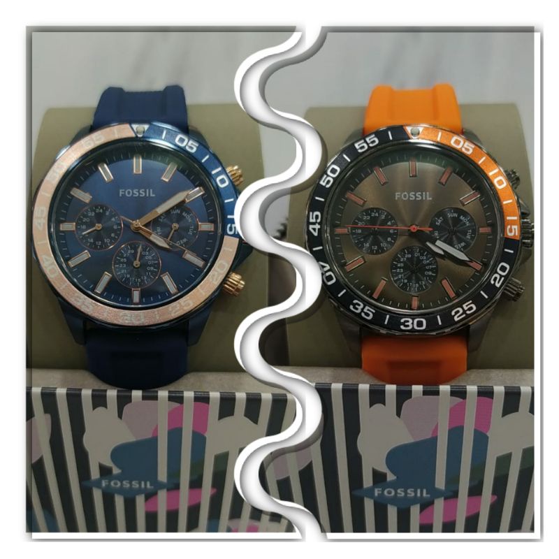 Jam tangan pria FOSSIL BQ2500, Tali rubber, bergaransi resmi 2thn.