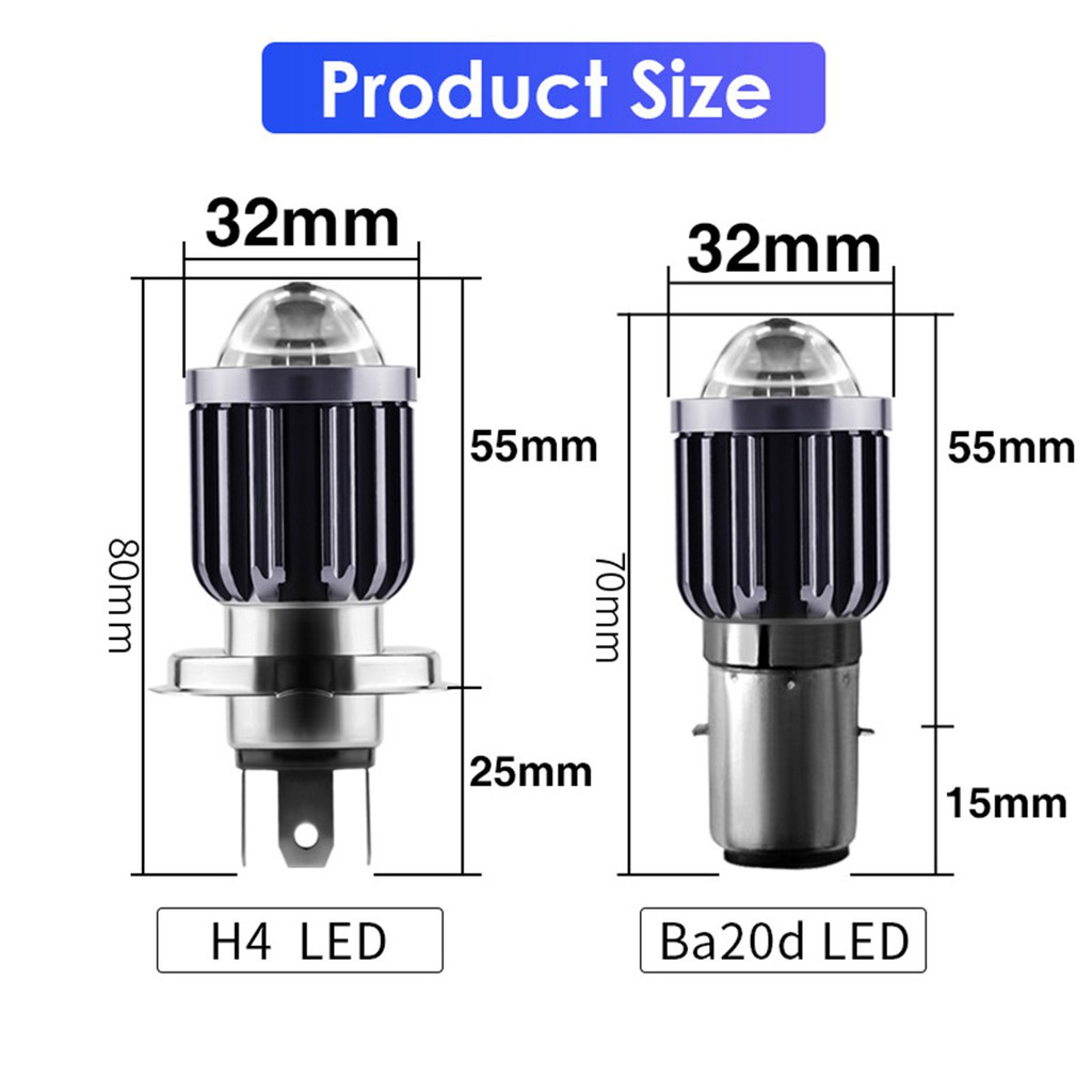 COD H4 H6 BA20D Moto Led Motorcycle Headlight Bulbs CSP Lens Moto 6000LM Hi Lo Lamp Scooter Accessories Fog Lights 6000K 12V