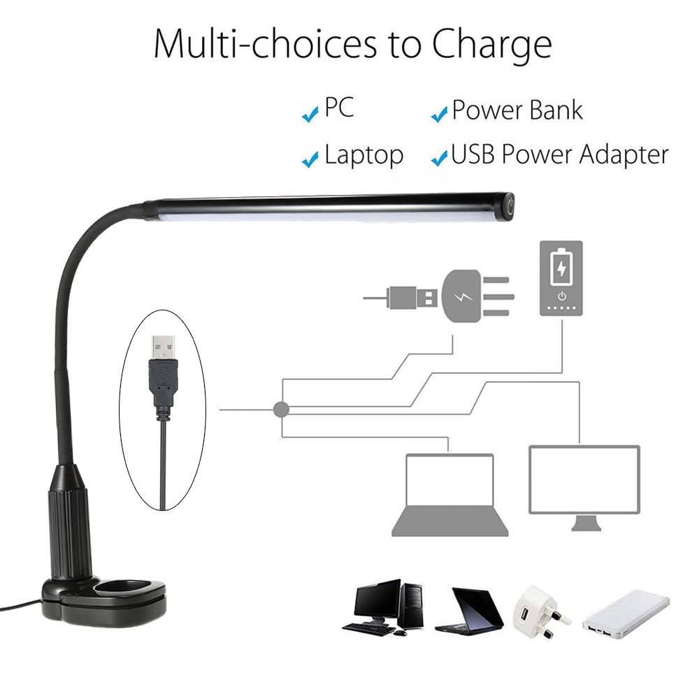 Tomshine Lampu Meja LED Eye Protection Desk Lamp Clip 24 LED 5W 5000K-5500K - L1515W