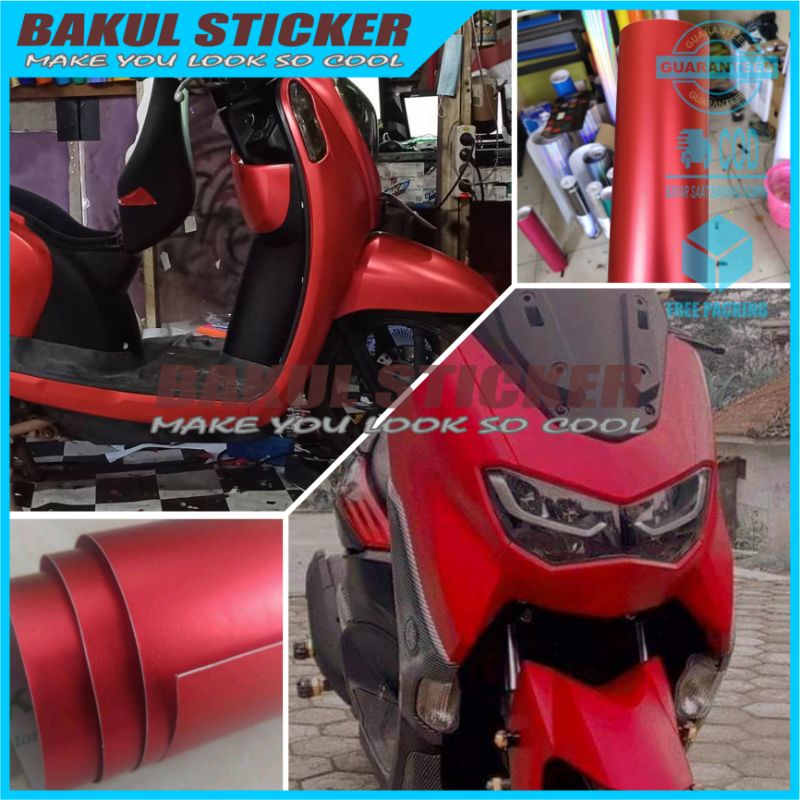 Stiker Skotlet Crome Doff Merah Mettalik Sekotlet Motor Merah Doff Skotlet Motor Nmax