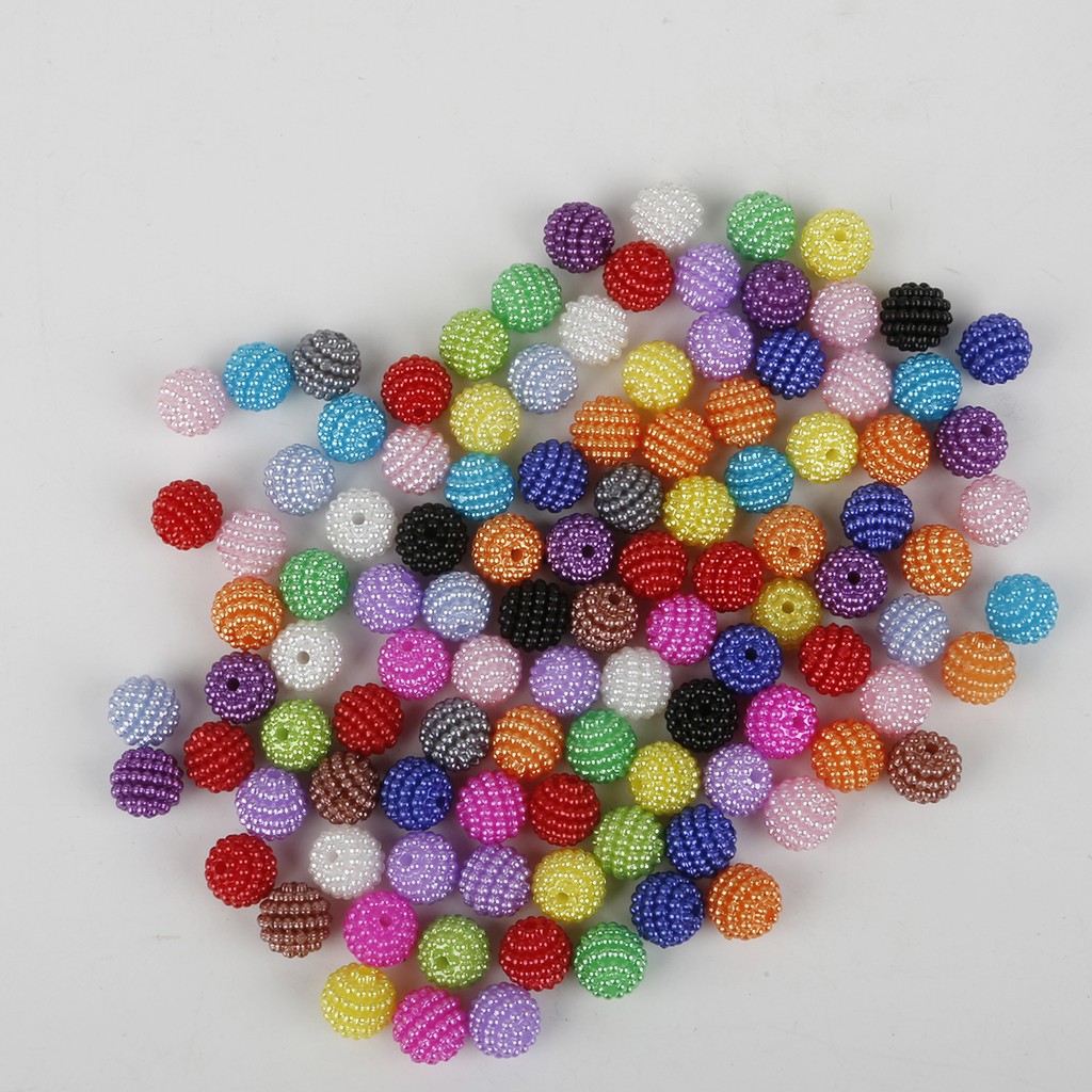 100pcs Manik-Manik Mutiara Imitasi Bentuk Bulat Bahan Akrilik Untuk Membuat Perhiasan Diy
