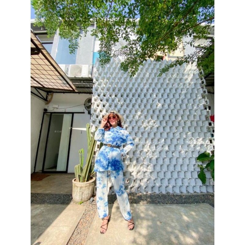 one set tie dye/aorora one set lengan panjang