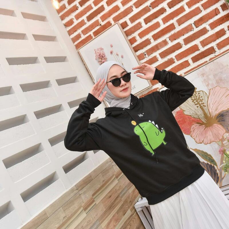 hoodie wanita / hoodie terlaris /atasan wanita / atasan terlaris / hoodie  / hi dino sweater /-7