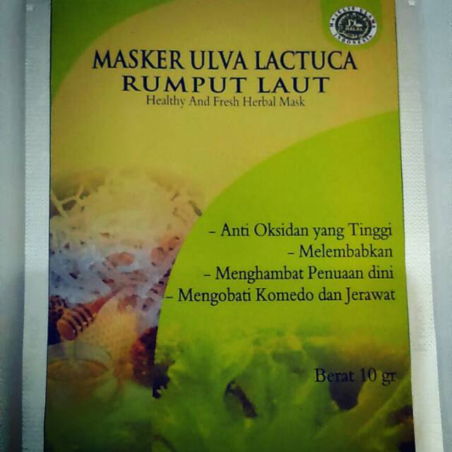 Masker Ulva Lactuca Rumput Shopee Indonesia