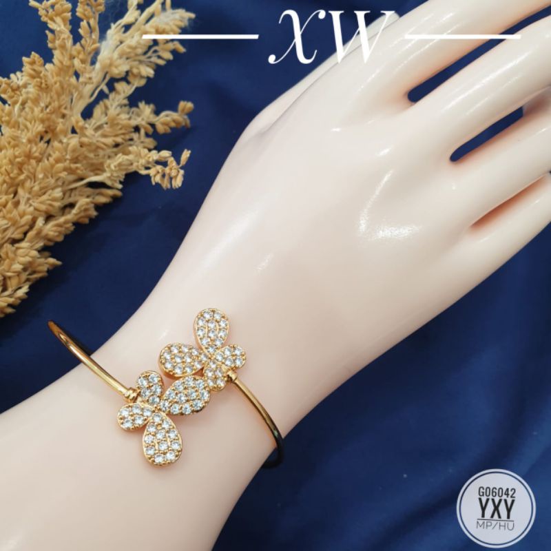 Gelang Yaxiya Kupu Gold/Silver G06042