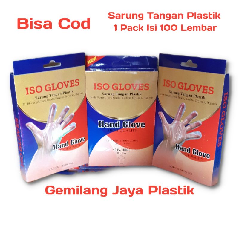 Sarung Tangan Plastik Hand Gloves Murah isi 100 pcs (50 pasang)