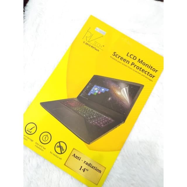 RVTech LCD Monitor Screen PROTECTOR  ANTI GORES ANTI MINYAK ANTI RADIASI 11&quot; 14&quot; 15&quot;