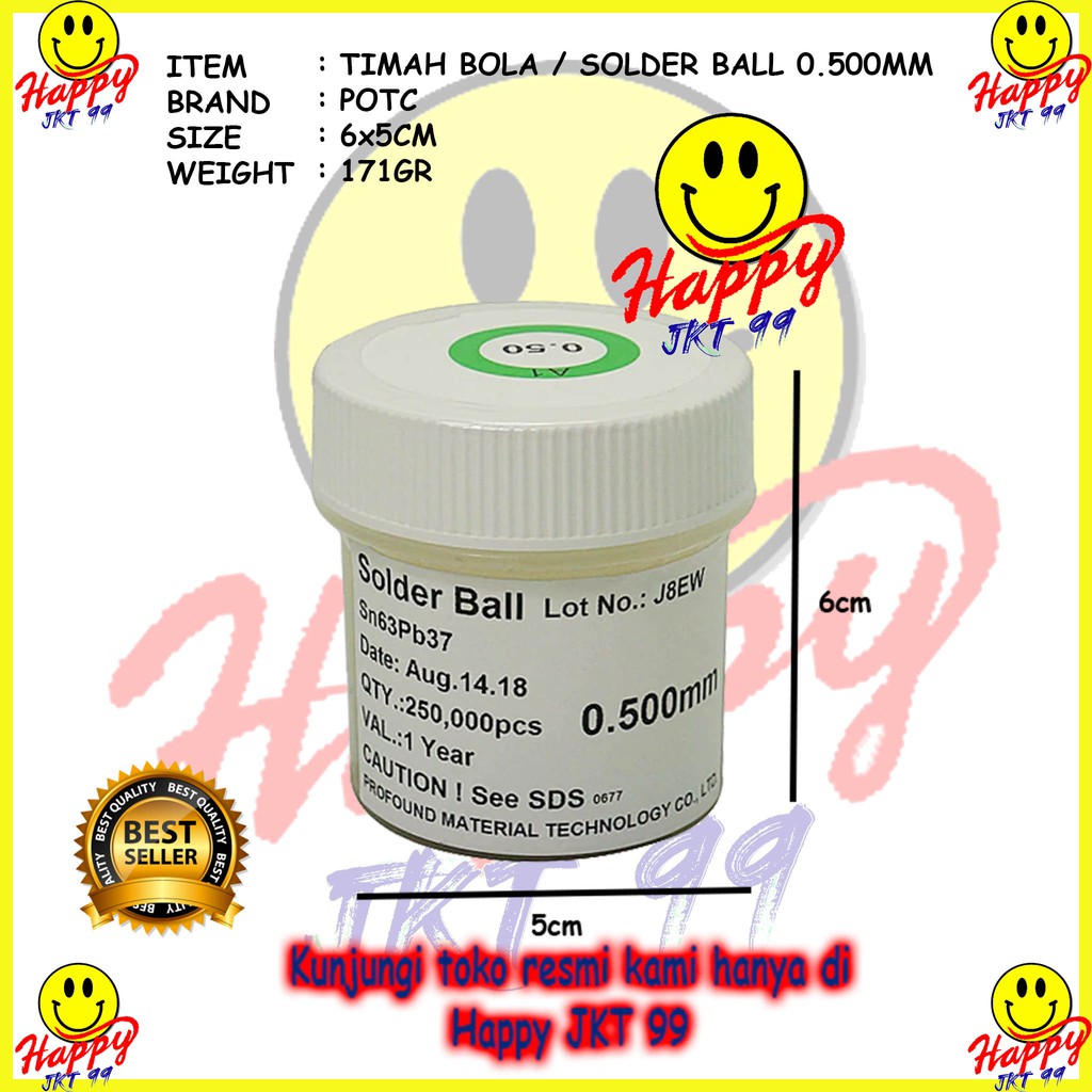 [ HAPPY JKT 99 ] TIMAH BOLA REBALL TIMAH SOLDER 0.5MM 0.5 MM