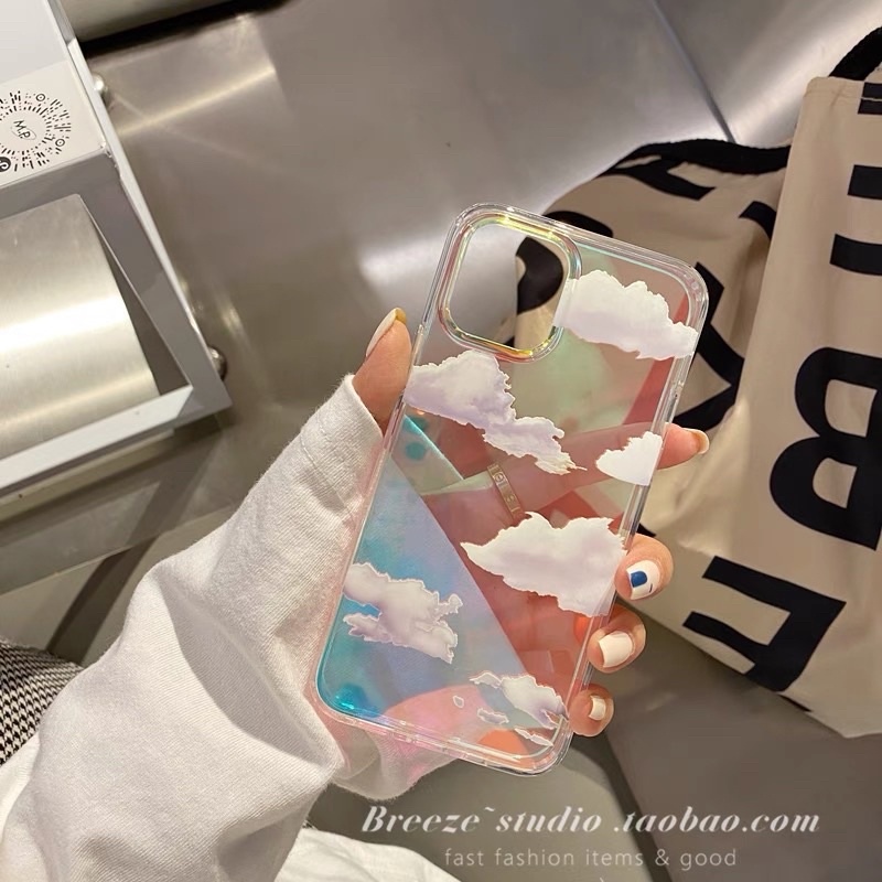 Hologram Rainbow Cloud Softcase for iphone 7/8+ XS XS Max XR 11 Pro Max 12 Pro Max