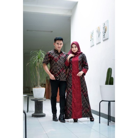 NEW COUPLE GAMIS BATIK SONGKET BRUKAT GLITER REALPIC