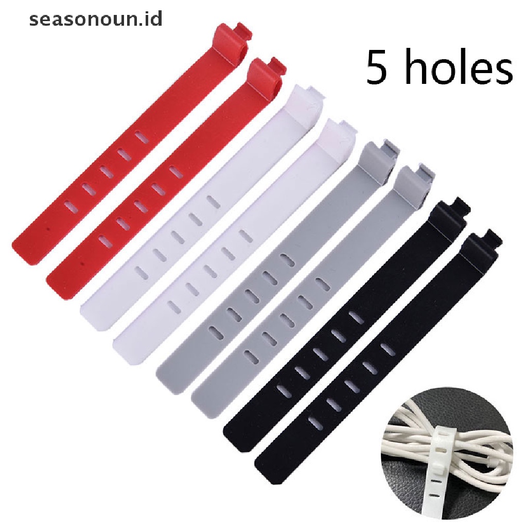(seasonoun) 2pcs Klip Organizer Kabel Data / Charger / Earphone Bahan Silikon