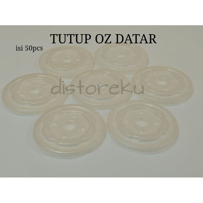 Tutup Gelas Plastik OZ Cup Datar Flat Lid Popice isi 50pcs