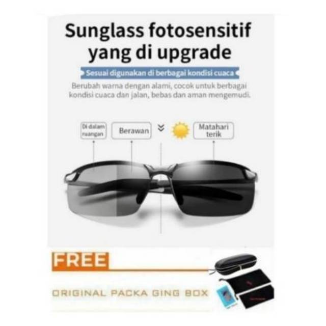 Kacamata Photochromic Day and Night Polarized lenses Full Set