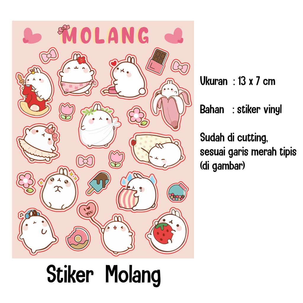 

HEYKID -- Stiker Jurnal MOLANG kekinian lucu aksesoris diari