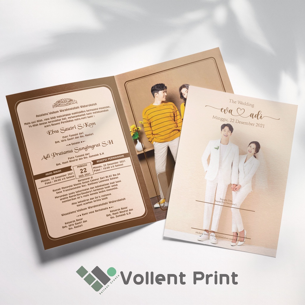 Undangan Pernikahan Full Colour Offset Bahan ART CARTOON 230 (Glossy) Mewah, Cetakan Terbaik, The We