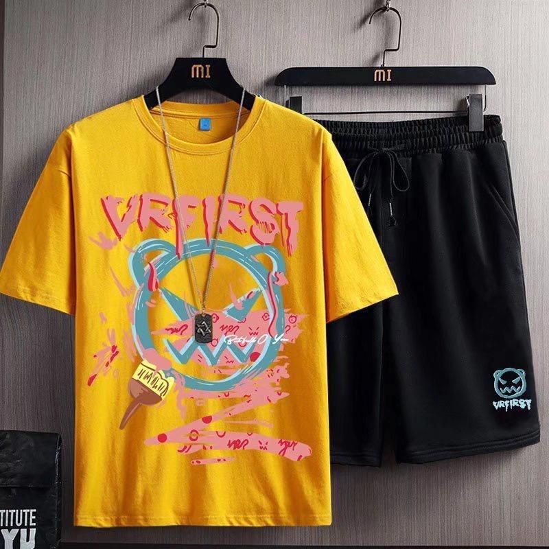 STELAN ( VRFIR ) STELAN PRIA DEWASA 1 SET KAOS DISTRO + CELANA PENDEK KEREN MODEL TERBARU