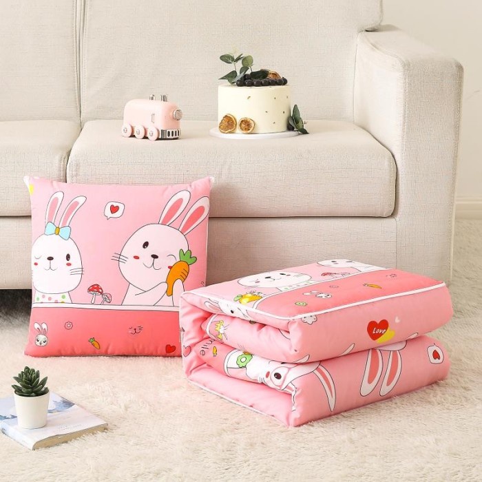 Balmut Bantal Selimut Yang Bisa Dilipat Jadi Bantal Bahan Halus - Pink Rabbit E Barang Bagus