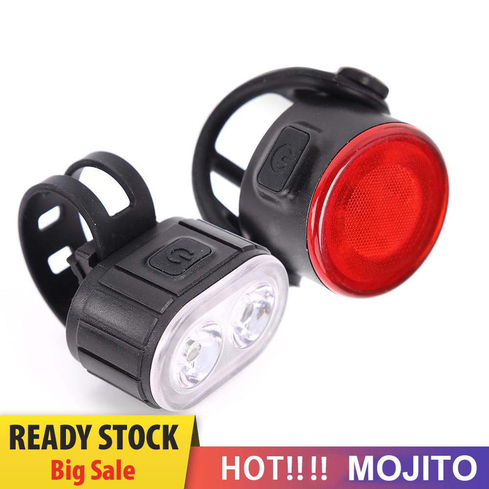 Set Lampu Depan / Belakang Sepeda Led Usb Anti Air